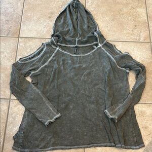 Rebellion Olive Green Hooded Sweatshirt Relaxed Fit